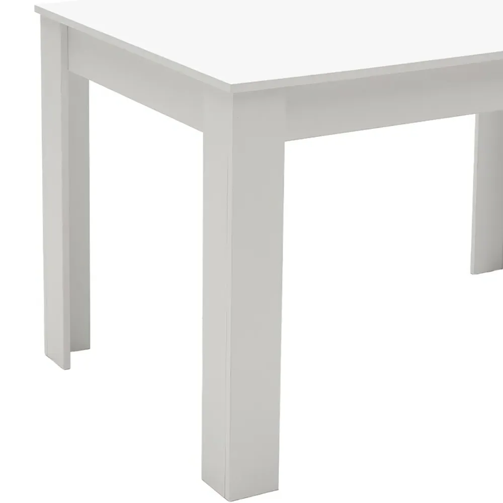 4-Seater Rectangular Dining Table - White