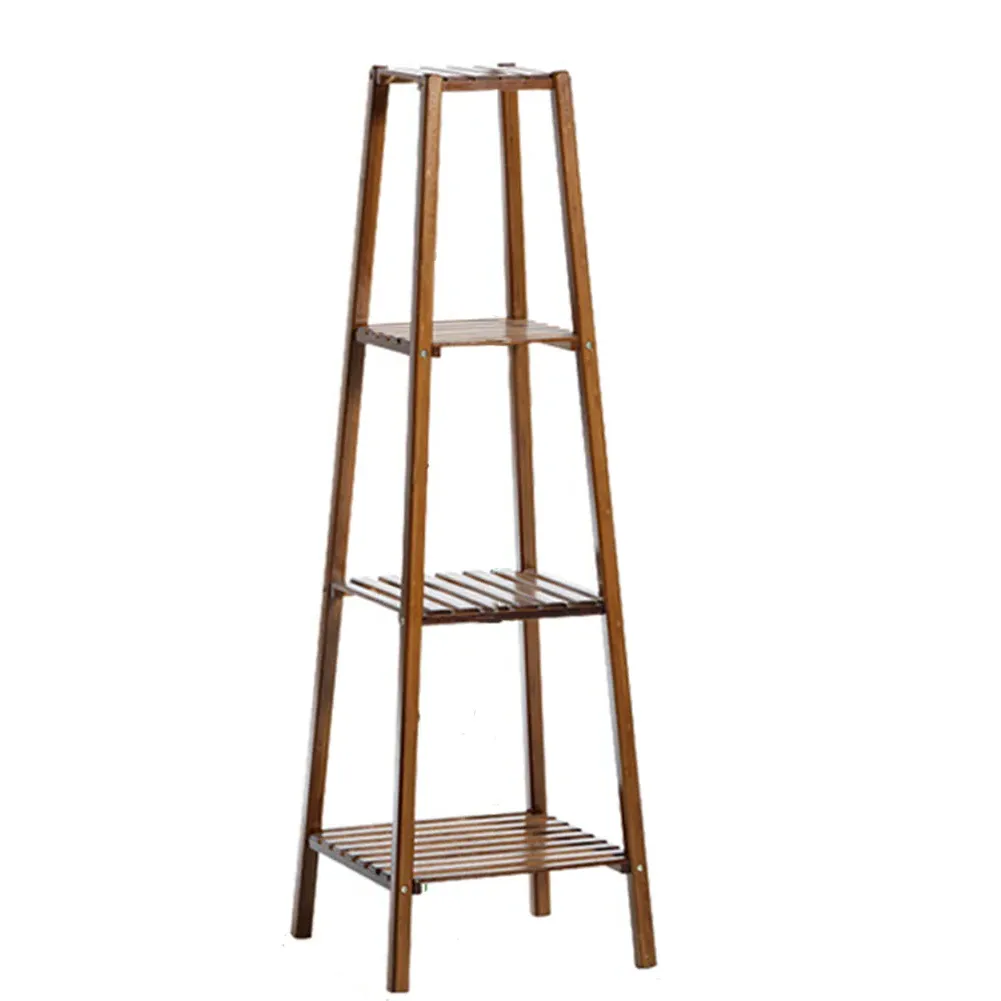 4 Shelf Plant Stand - Brown, Solid Wood