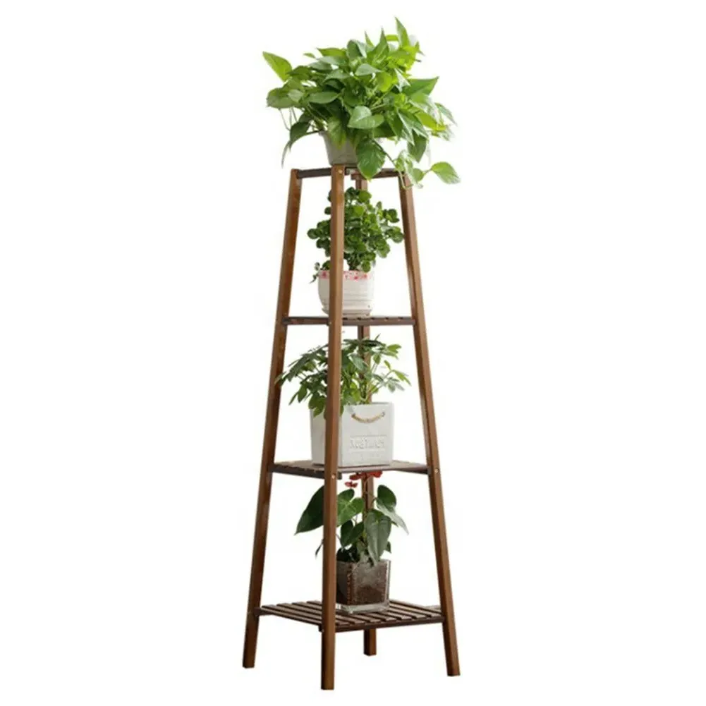 4 Shelf Plant Stand - Brown, Solid Wood image