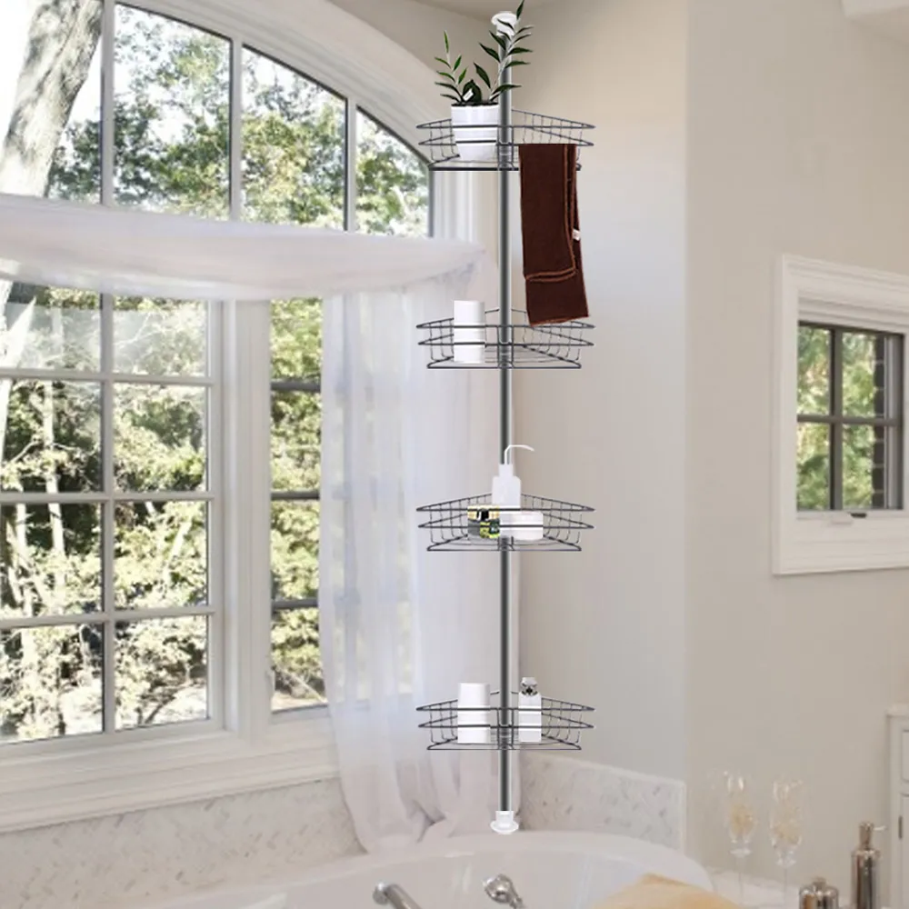 4 Tier Corner Storage Rack - Black, Metal
