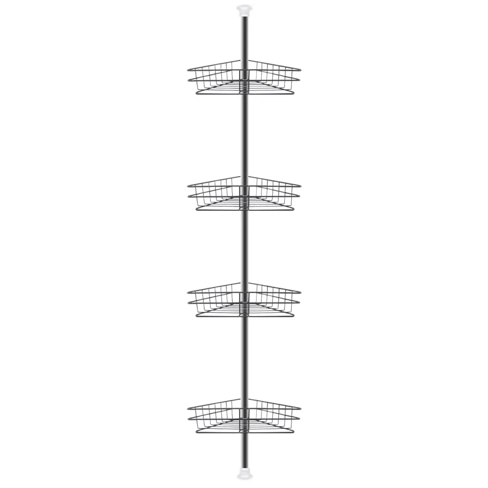 4 Tier Corner Storage Rack - Black, Metal image