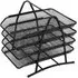 4 Tier File Holder Tray Rack - Black, Metal