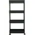 4-Tier Storage Trolley with Wheels - Black