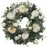 40cm Camellia Eucalyptus Artificial Wreath - White, Green