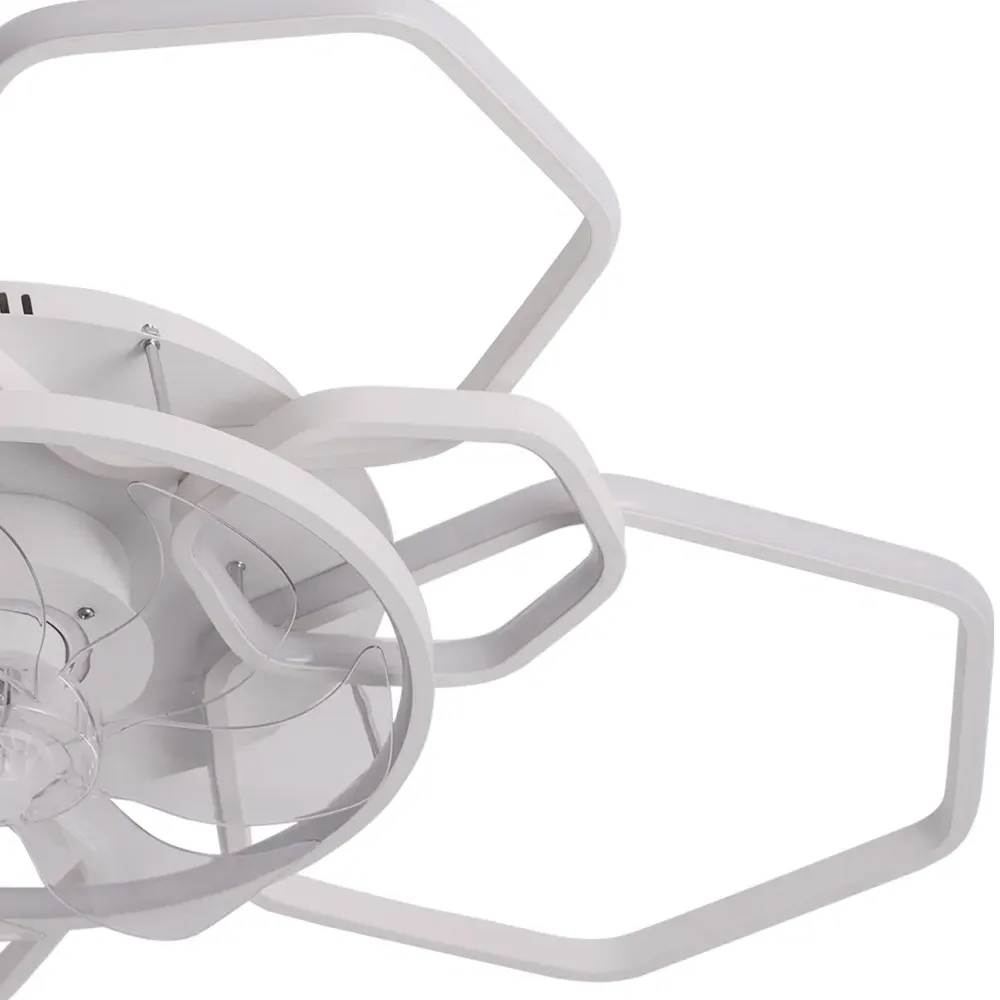 41 inch Geometrical LED Ceiling Fan Light - White
