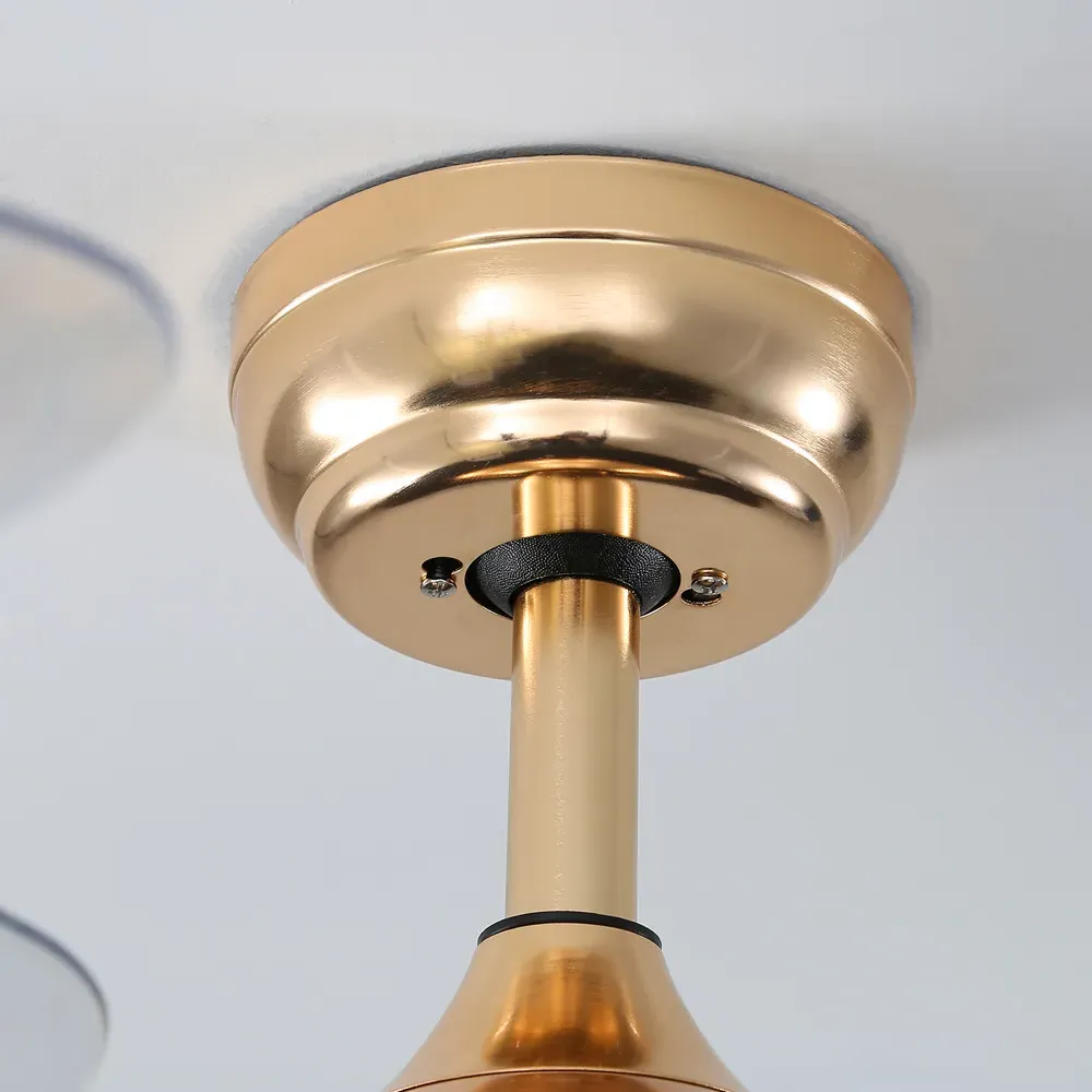 42 inch Crystal LED Ceiling Fan Light with Remote - Gold