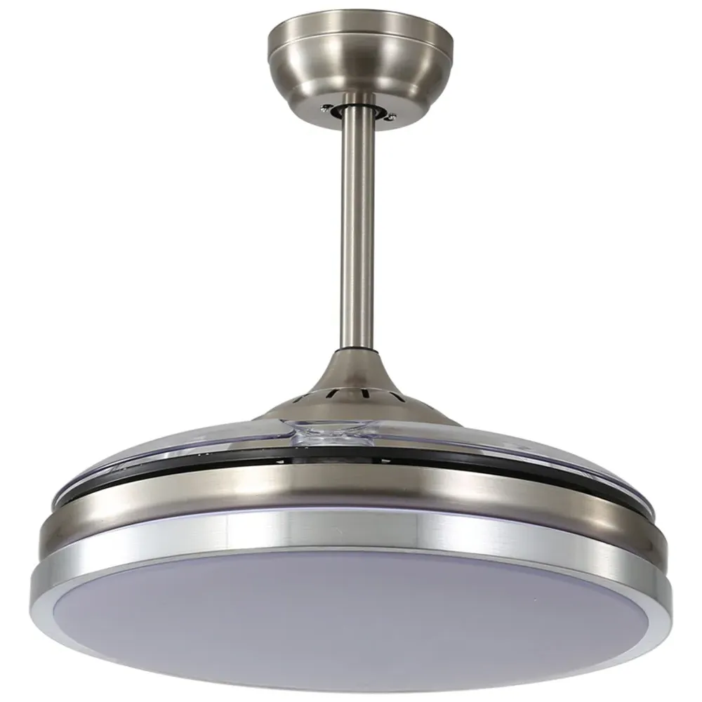42 inch LED Ceiling Fan Light with Remote - Silver, Acrylic