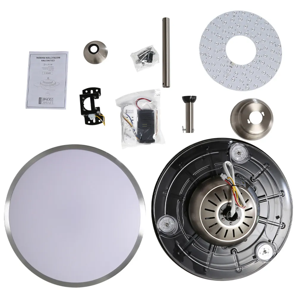 42 inch LED Ceiling Fan Light with Remote - Silver, Acrylic