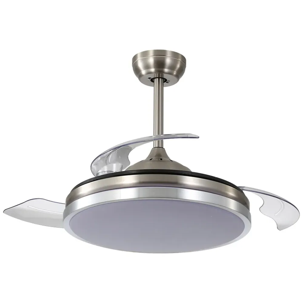 42 inch LED Ceiling Fan Light with Remote - Silver, Acrylic