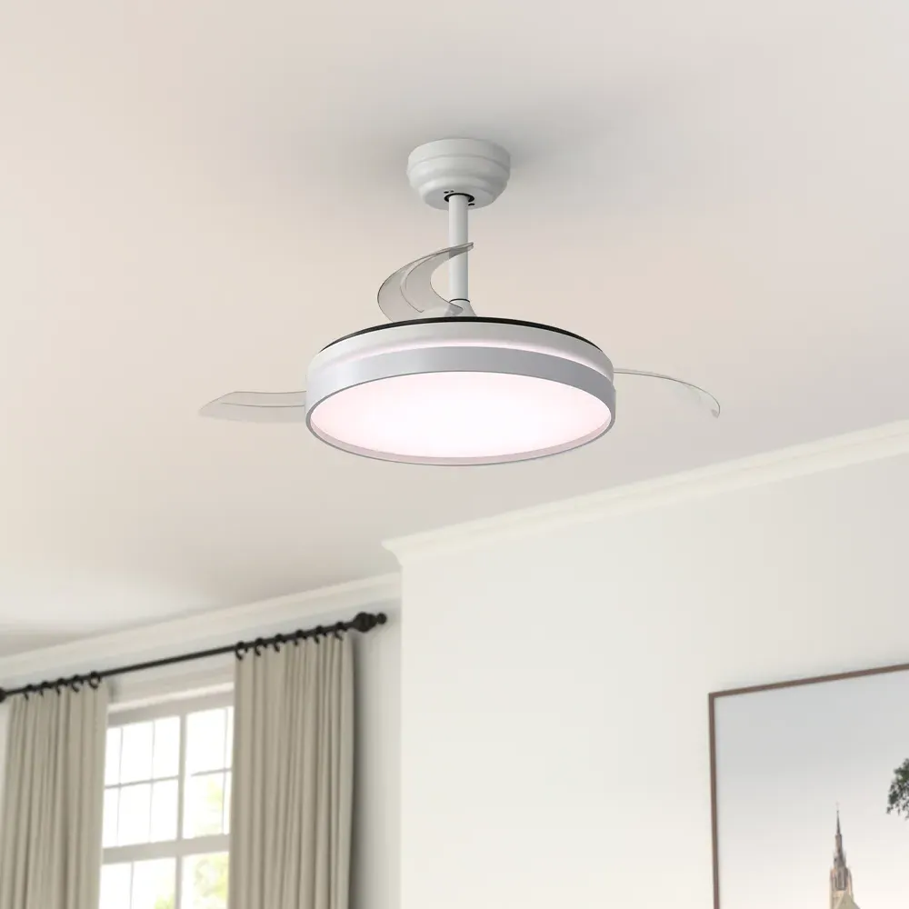 42 inch LED Ceiling Fan Light with Remote - White, Acrylic
