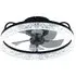 5 Blade Round Crystal Ceiling Fan Light - Black