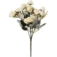 5 Branch Artificial Rose Flowers 29cm - Champagne