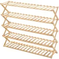 5-Tier Bamboo Plant Stand with Storage - Wood