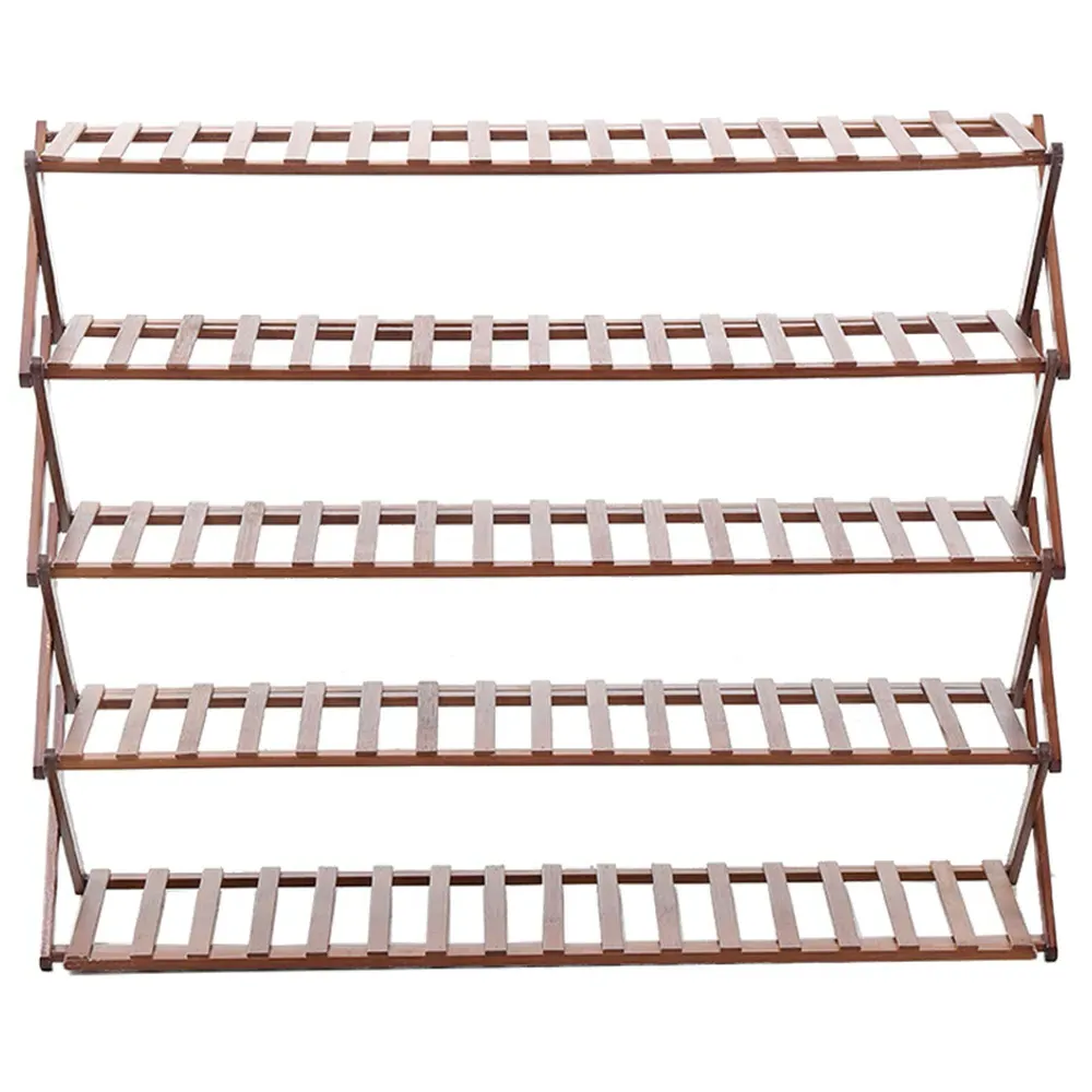 5 Tier Bamboo Planter Stand - Brown