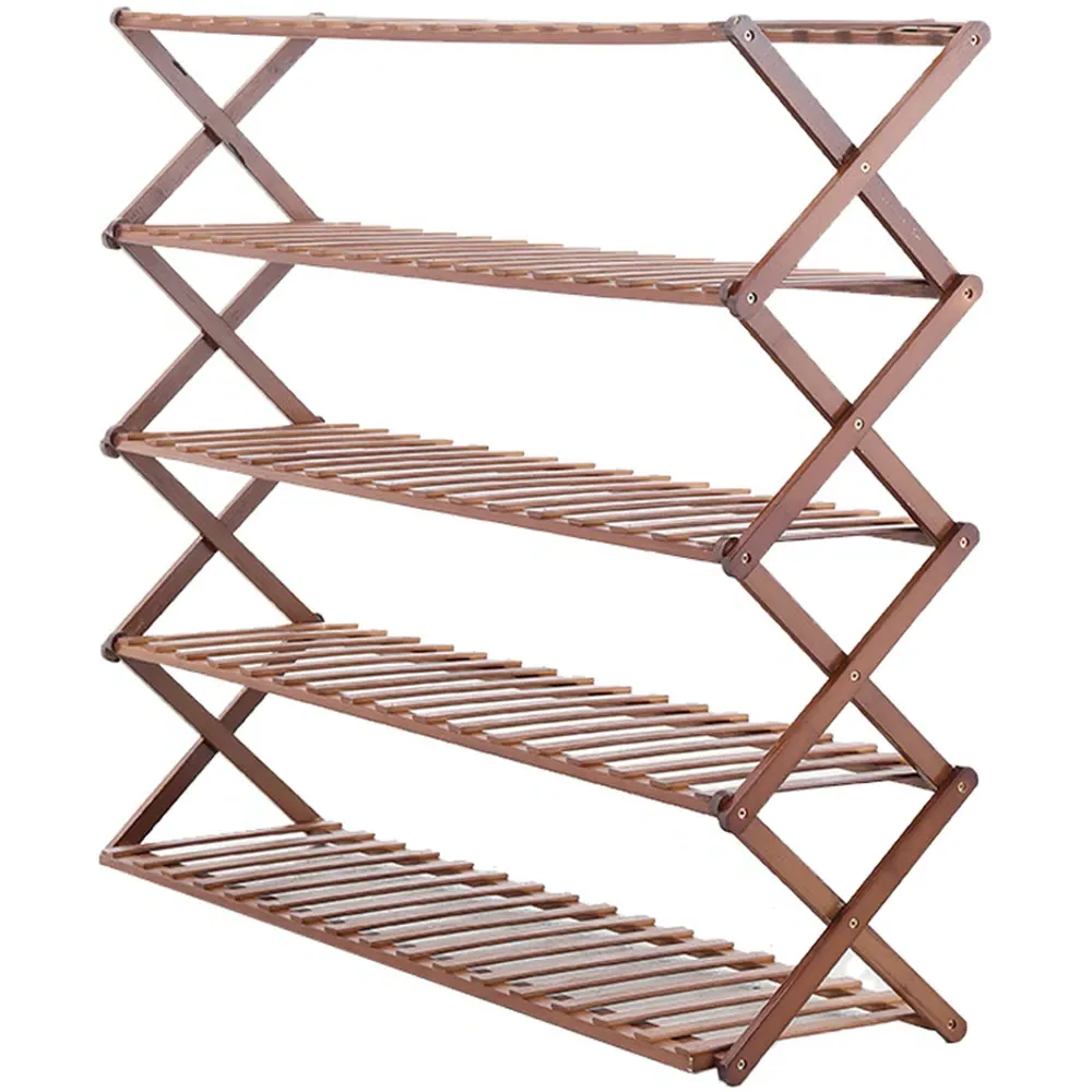 5 Tier Bamboo Planter Stand - Brown