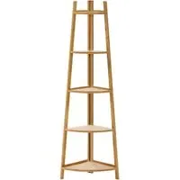 5 Tier Corner Ladder Shelf - Natural