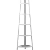 5 Tier Corner Ladder Shelf - White