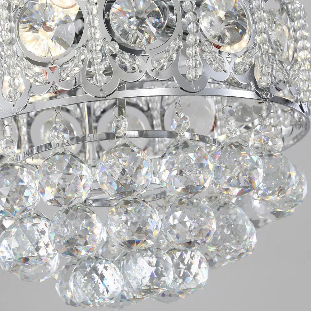 52 inch Crystal LED Ceiling Fan Light with Remote - Chrome