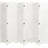 6 Panel Folding Privacy Screen - White, Paulownia Wood