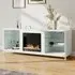 6 Shelf TV Stand with Fireplace - White