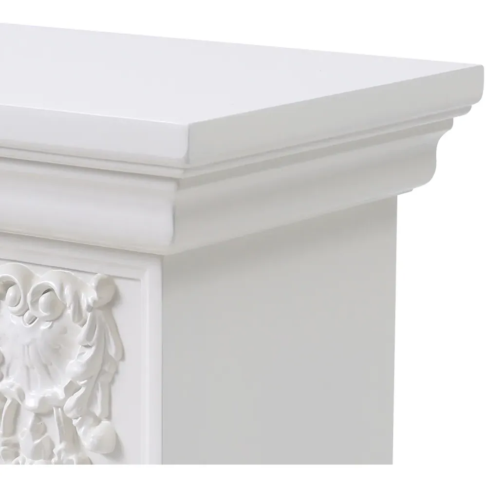 7 Flame Colour TV Stand Electric Fireplace with Remote - White