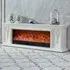7 Flame Colour TV Stand Electric Fireplace with Remote - White