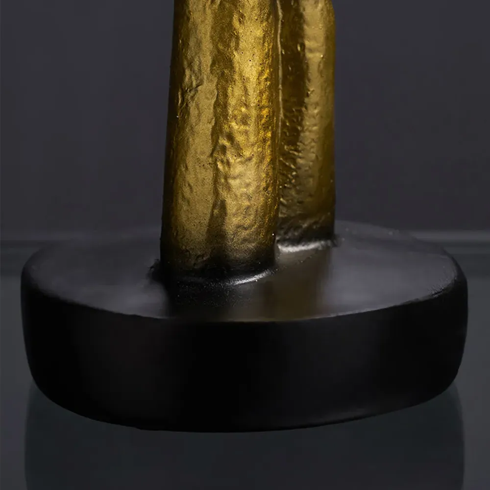 Abstract Resin Woman Face Statue - Gold