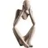 Abstract Tabletop Meditator Statue - Beige, Resin