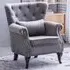 Accent Armchair with Cushion - Grey, Velvet