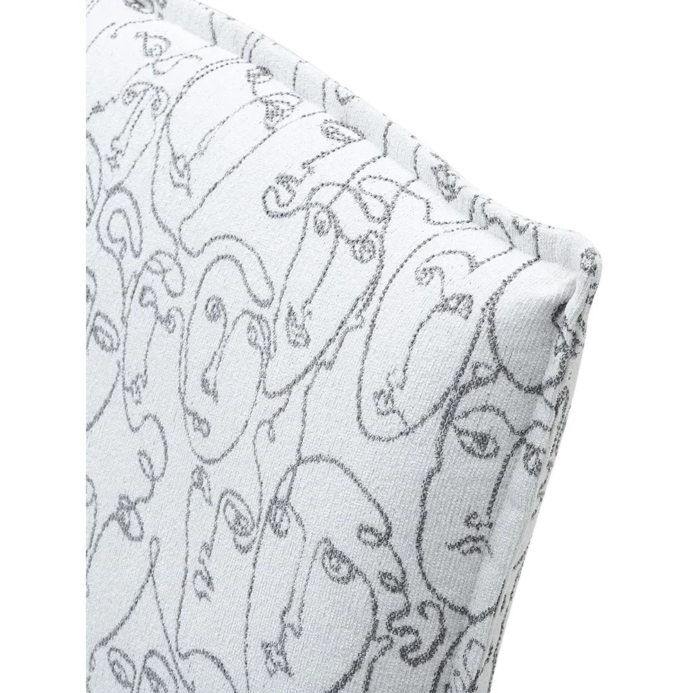 Accent Chair with Metal Base - White, Linen