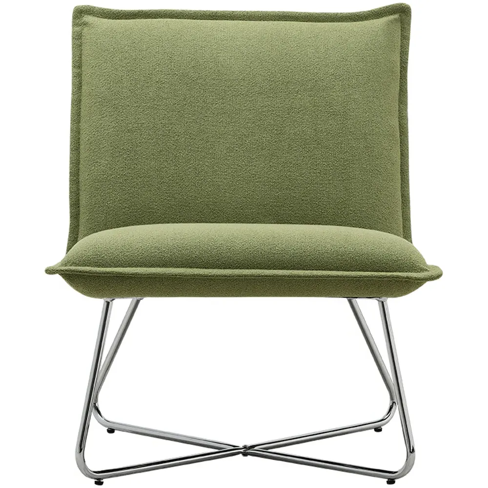 Accent Chair with Piping Design - Green, Linen