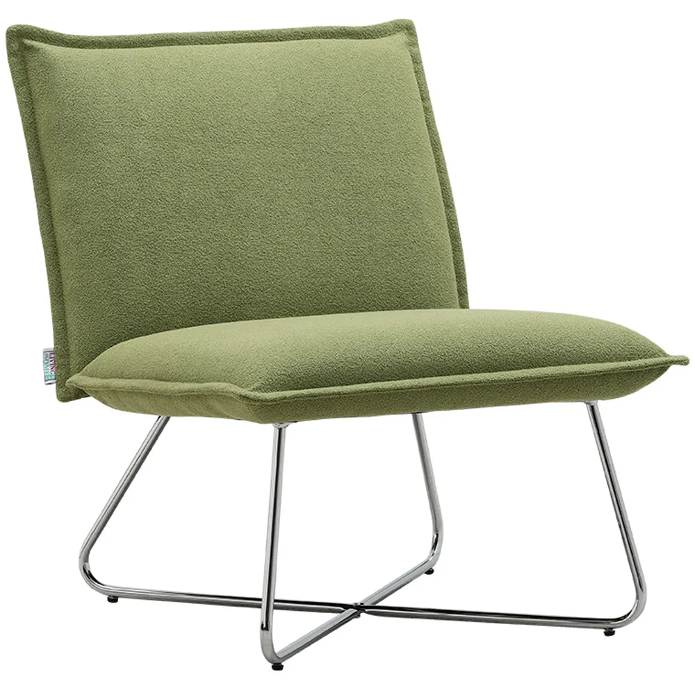 Accent Chair with Piping Design - Green, Linen