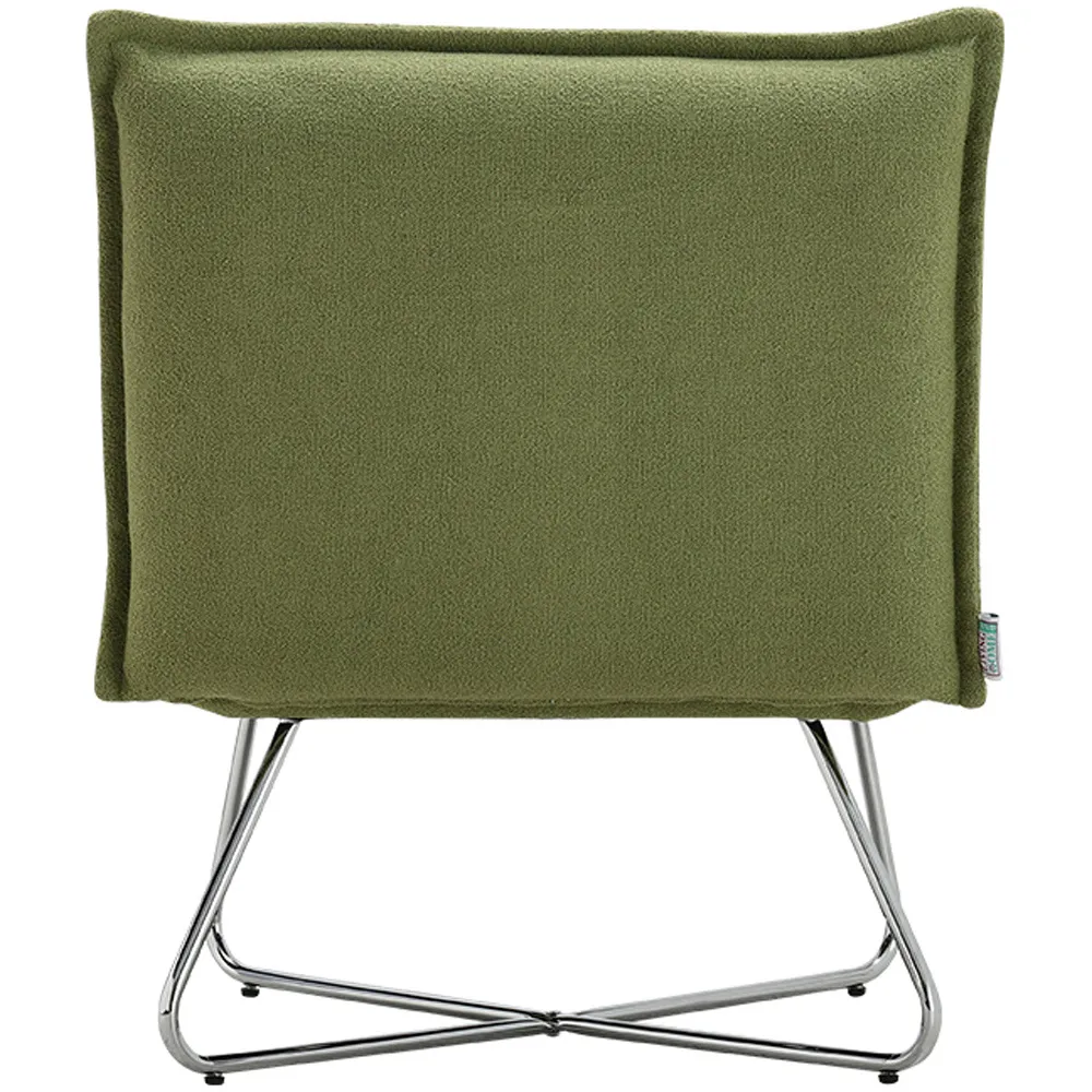 Accent Chair with Piping Design - Green, Linen