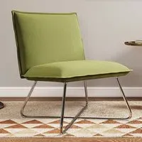 Accent Chair with Piping Design - Green, Linen
