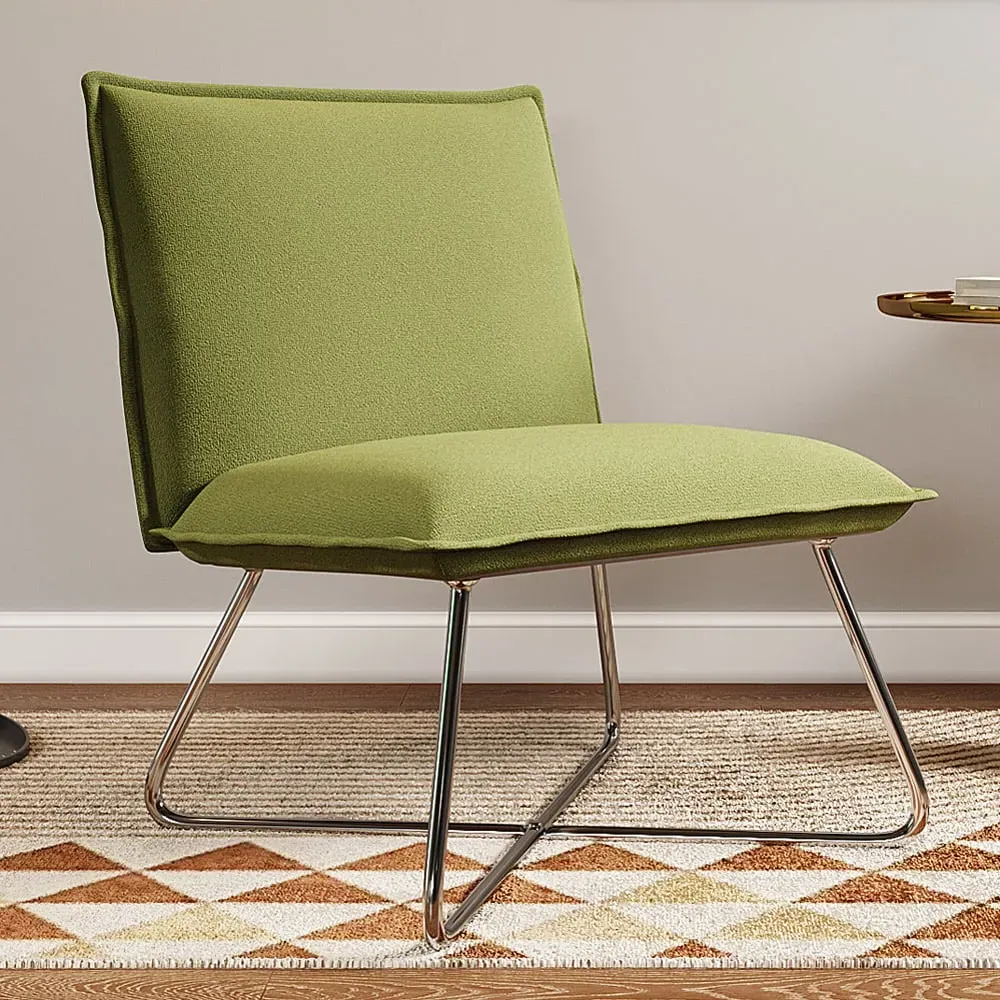 Accent Chair with Piping Design - Green, Linen image