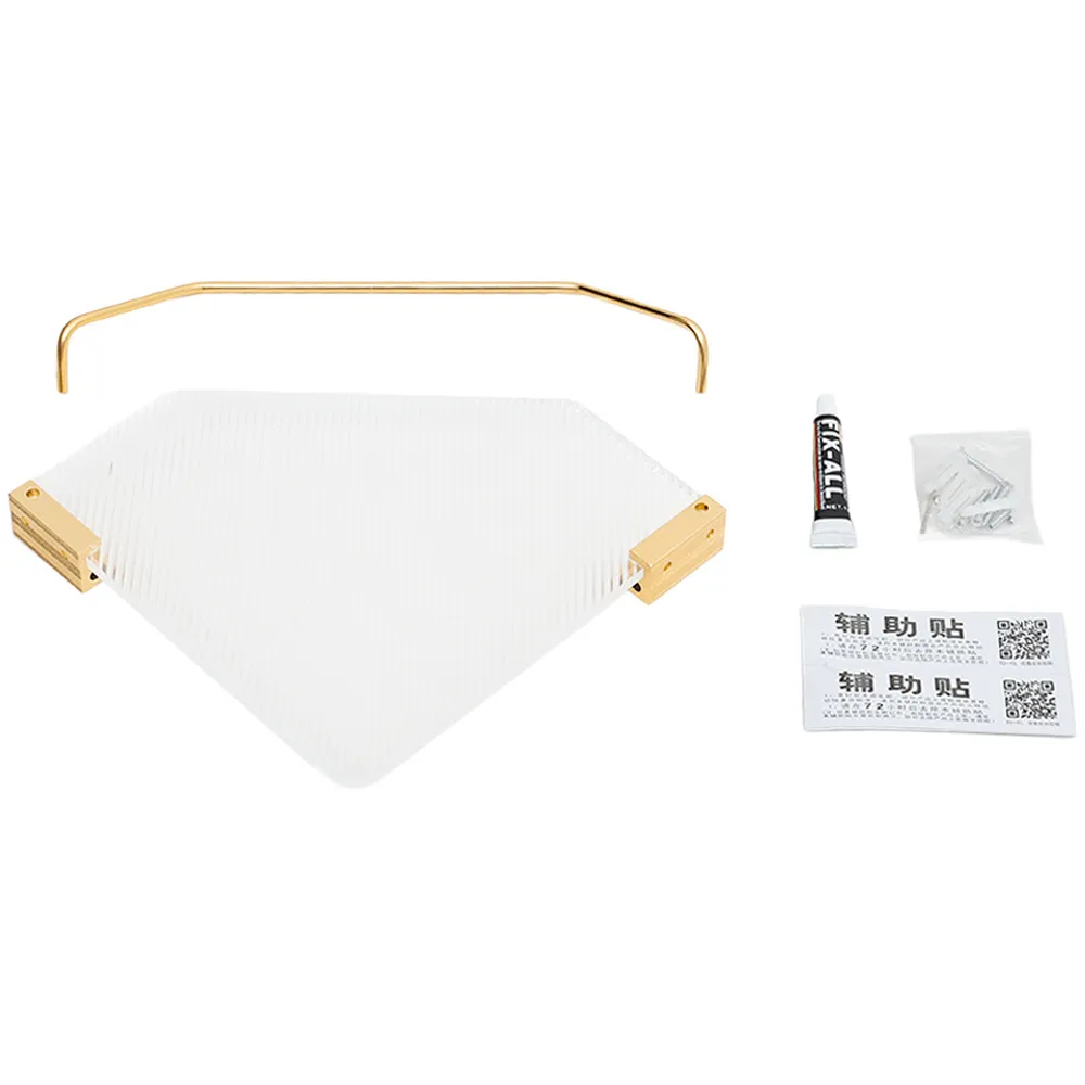 Acrylic Adhesive Bathroom Corner Shelf - Gold