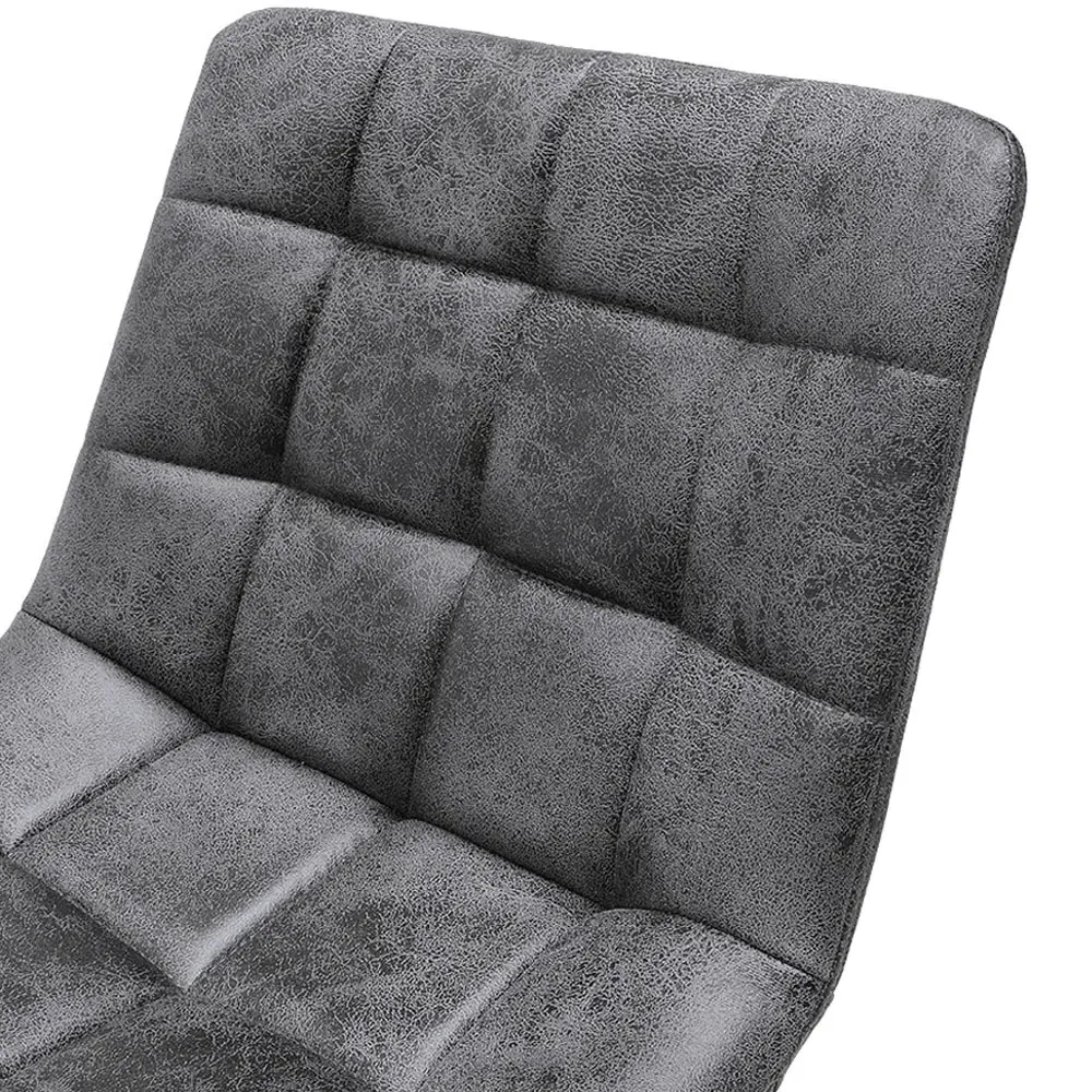 Adjustable Bar Stool Set of 2 - Black, Faux Leather