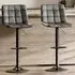 Adjustable Bar Stool Set of 2 - Black, Faux Leather