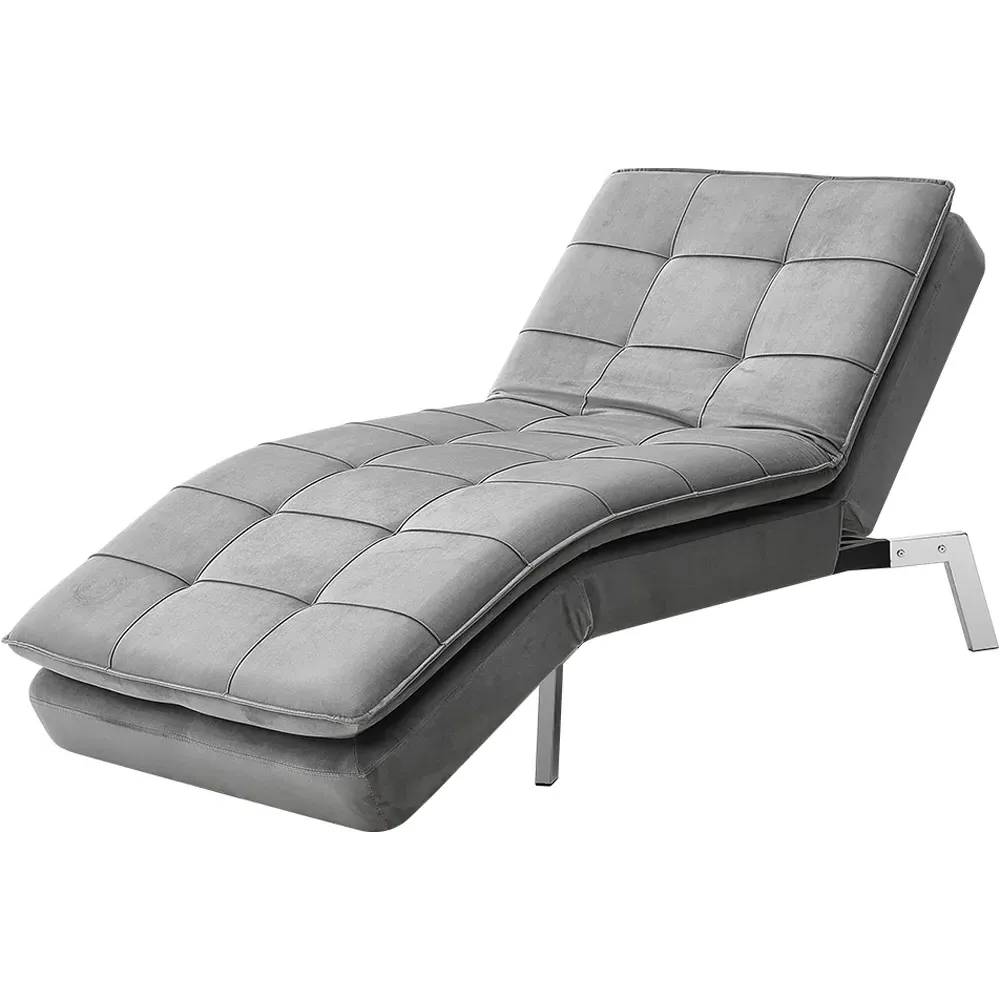Adjustable Chaise Lounger - Grey, Fabric