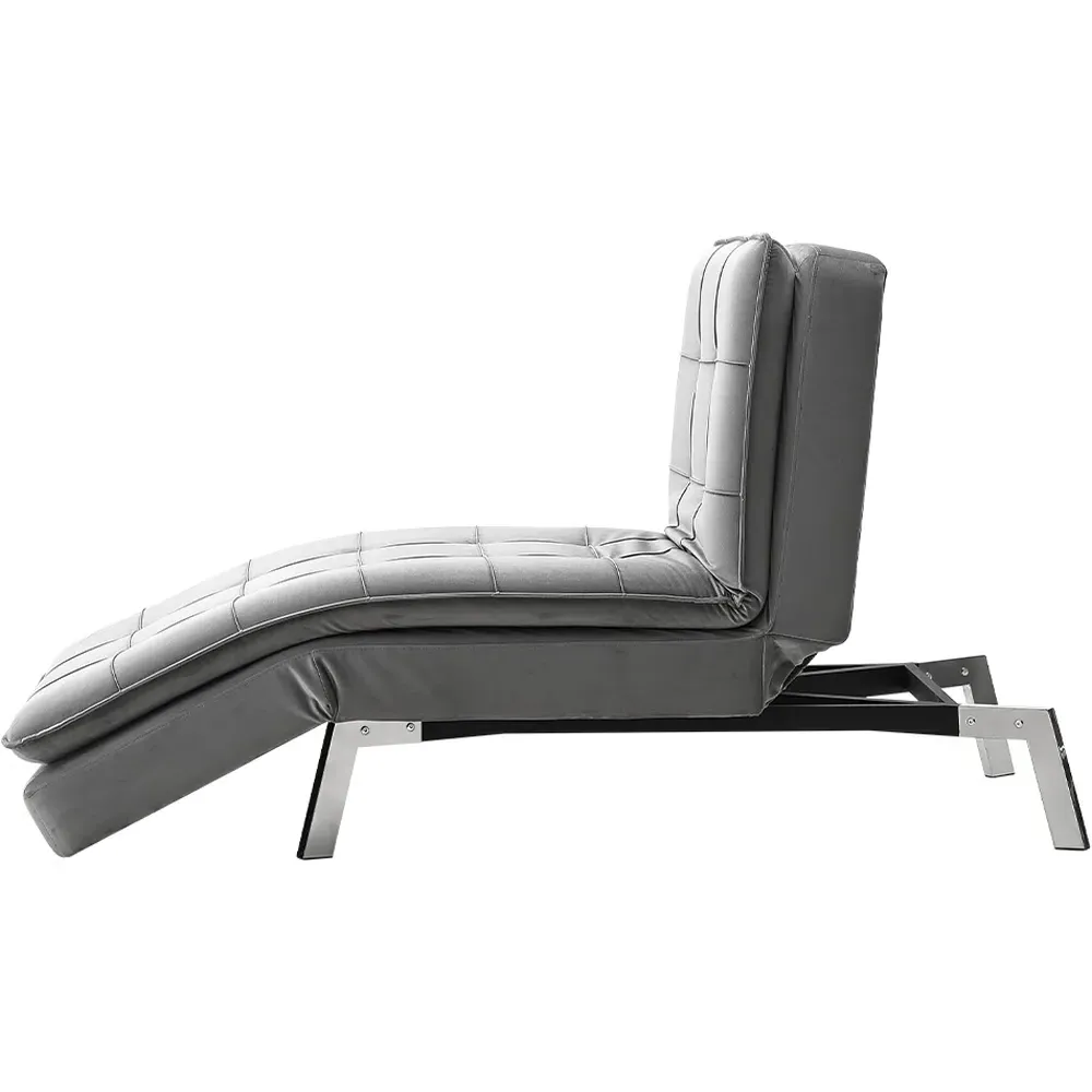 Adjustable Chaise Lounger - Grey, Fabric