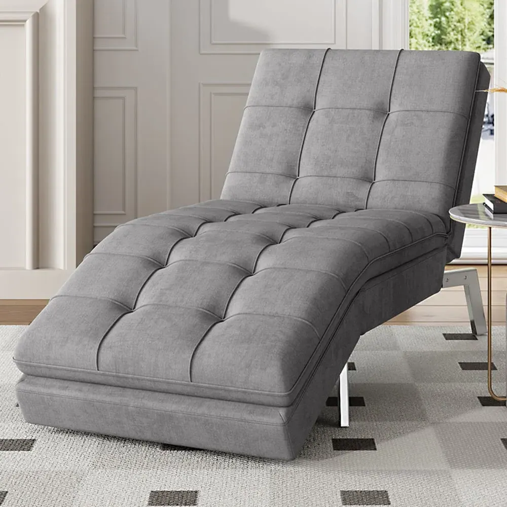 Adjustable Chaise Lounger - Grey, Fabric image