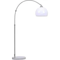 Adjustable LED Floor Lamp with Marble Base - White