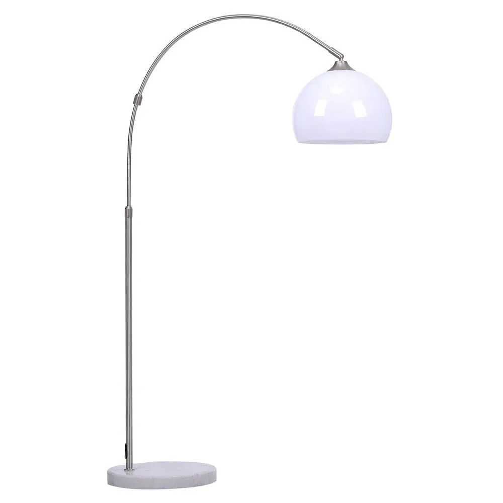 Adjustable LED Floor Lamp with Marble Base - White image