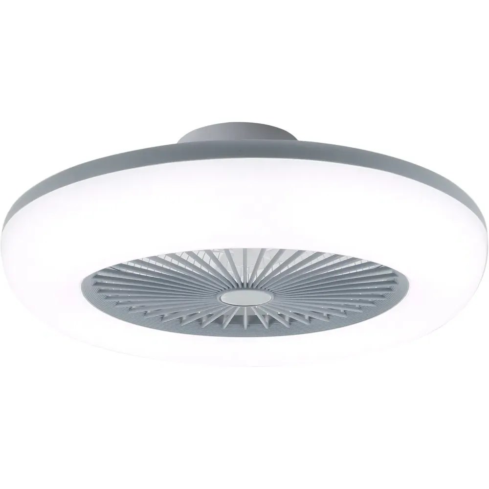 Adjustable Round Ceiling Fan with Light - White