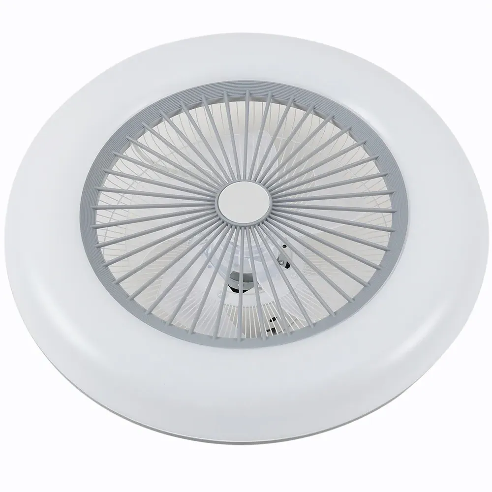 Adjustable Round Ceiling Fan with Light - White