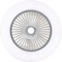 Adjustable Round Ceiling Fan with Light - White
