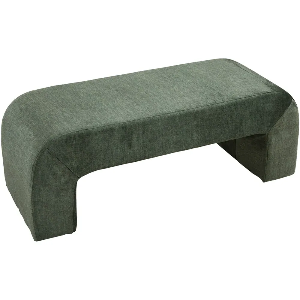 Arch-Shaped Bench - Green, Velveteen