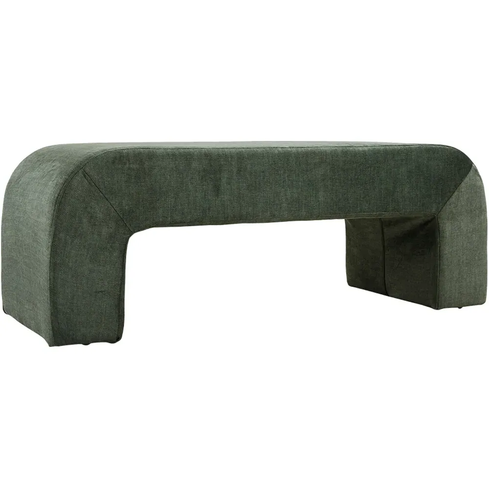 Arch-Shaped Bench - Green, Velveteen