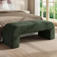 Arch-Shaped Bench - Green, Velveteen