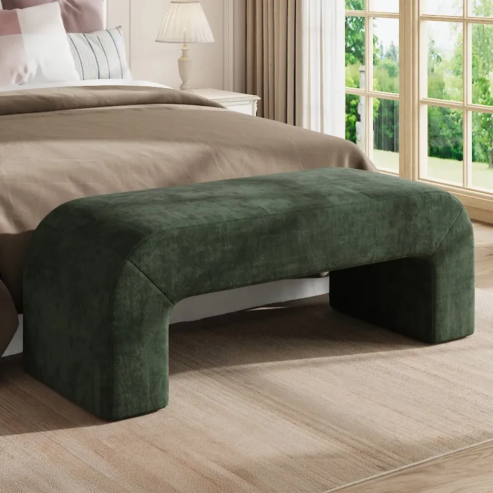 Arch-Shaped Bench - Green, Velveteen image